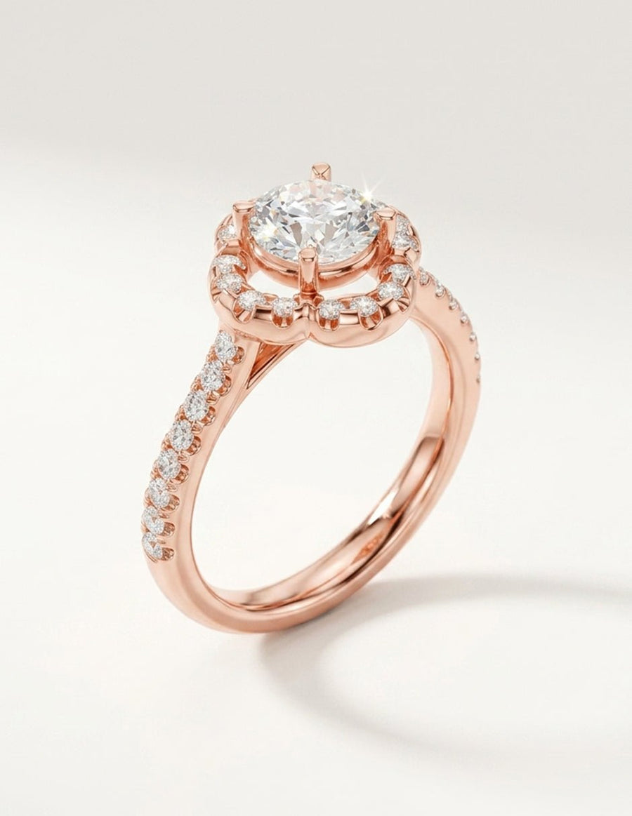 Anillo de compromiso - piedras laterales - AMORE266-RD-LG