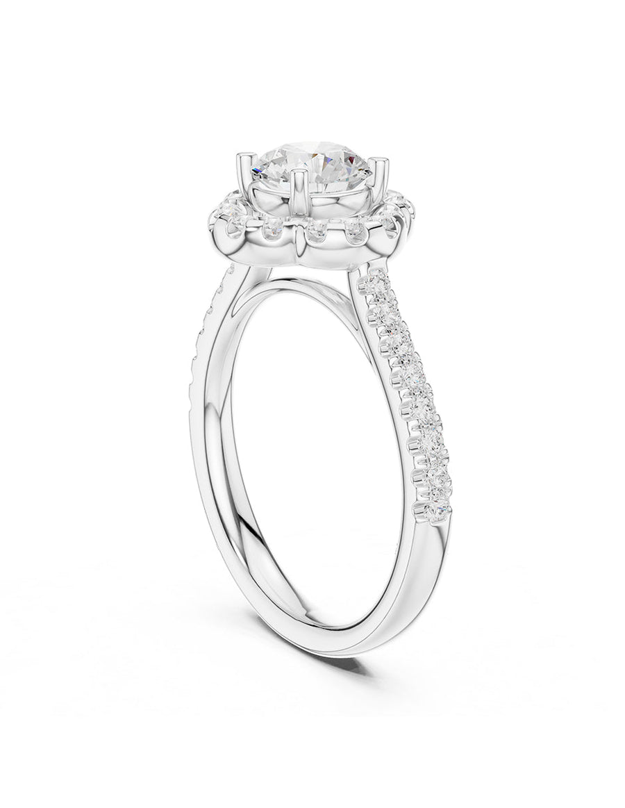 Anillo de compromiso - piedras laterales - AMORE266-RD-LG