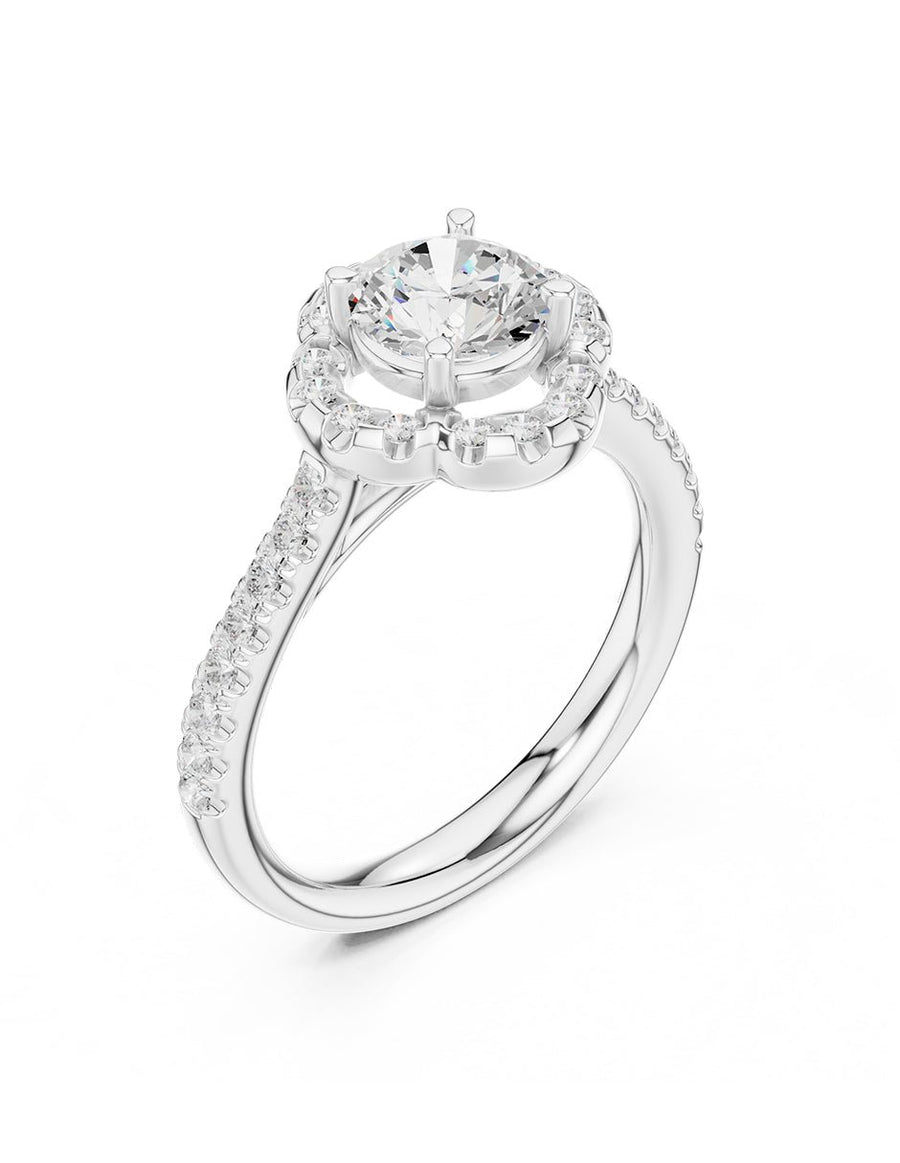 Montura para personalizar - piedras laterales - AMORE266-RD