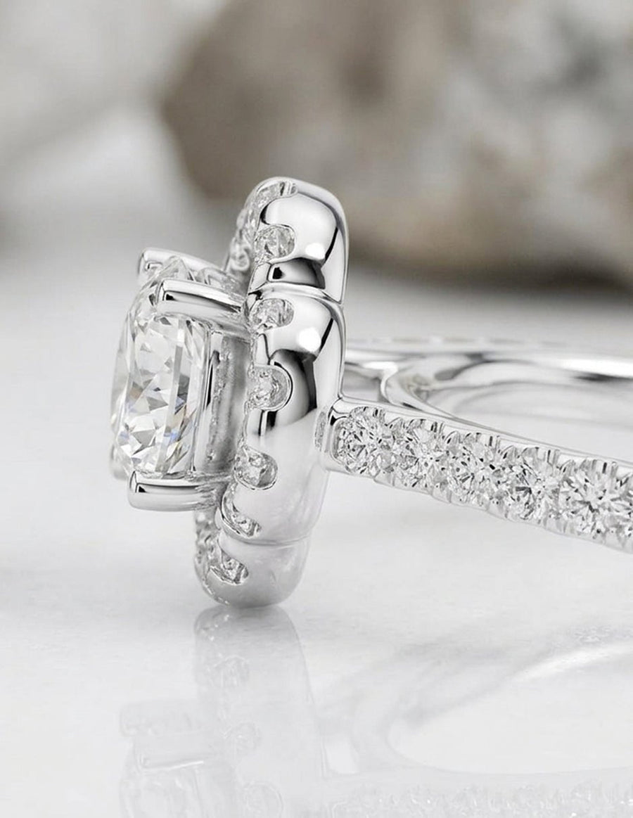 Anillo de compromiso - piedras laterales - AMORE266-RD-LG