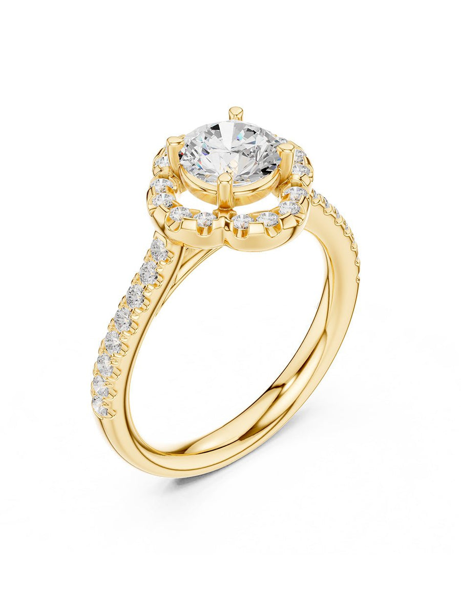 Anillo de compromiso - piedras laterales - AMORE266-RD-LG