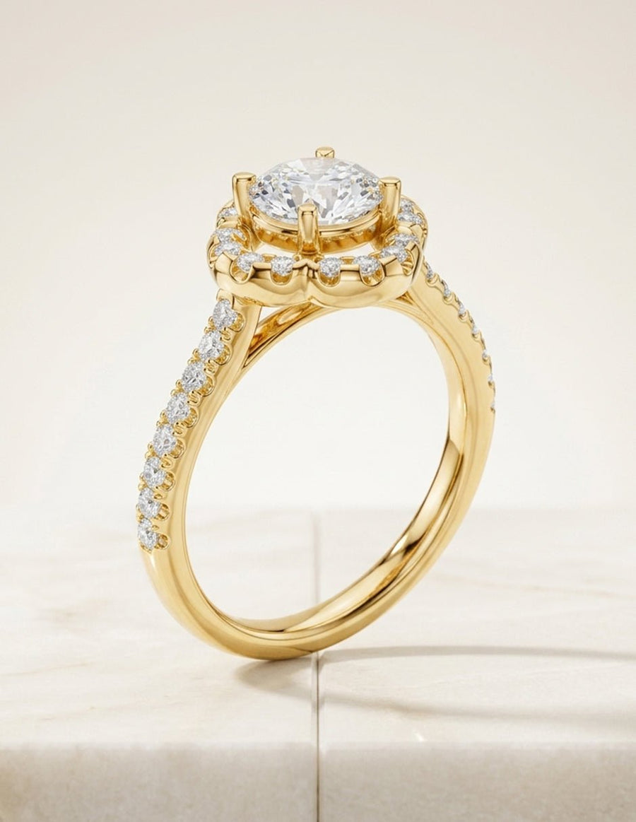 Anillo de compromiso - piedras laterales - AMORE266-RD-LG