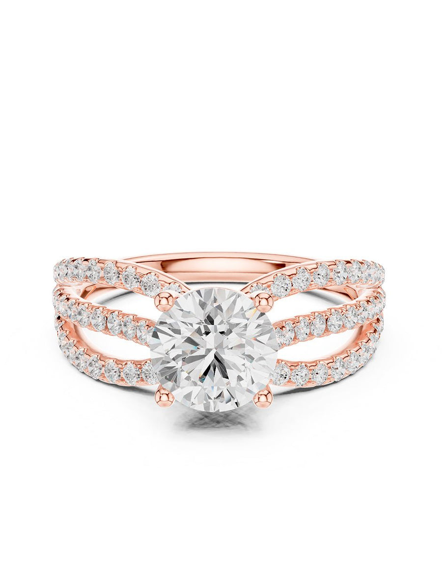 Anillo de compromiso - piedras laterales - AMORE267-RD-LG
