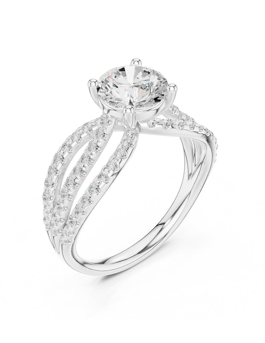 Anillo de compromiso - piedras laterales - AMORE267-RD-LG