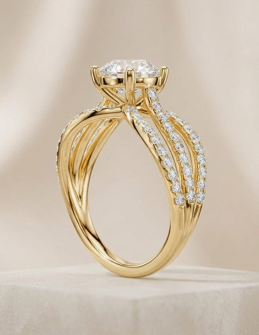 Anillo de compromiso - piedras laterales - AMORE267-RD-LG