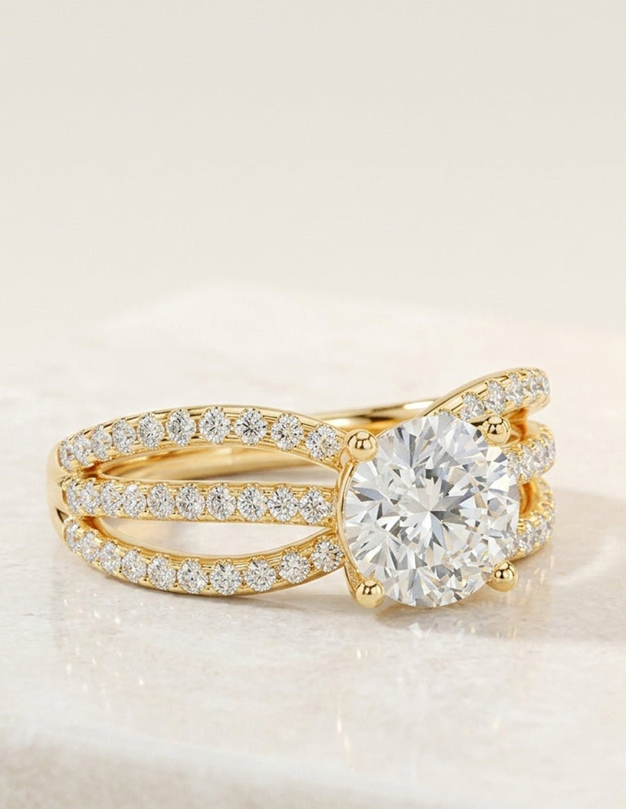 Anillo de compromiso - piedras laterales - AMORE267-RD-LG