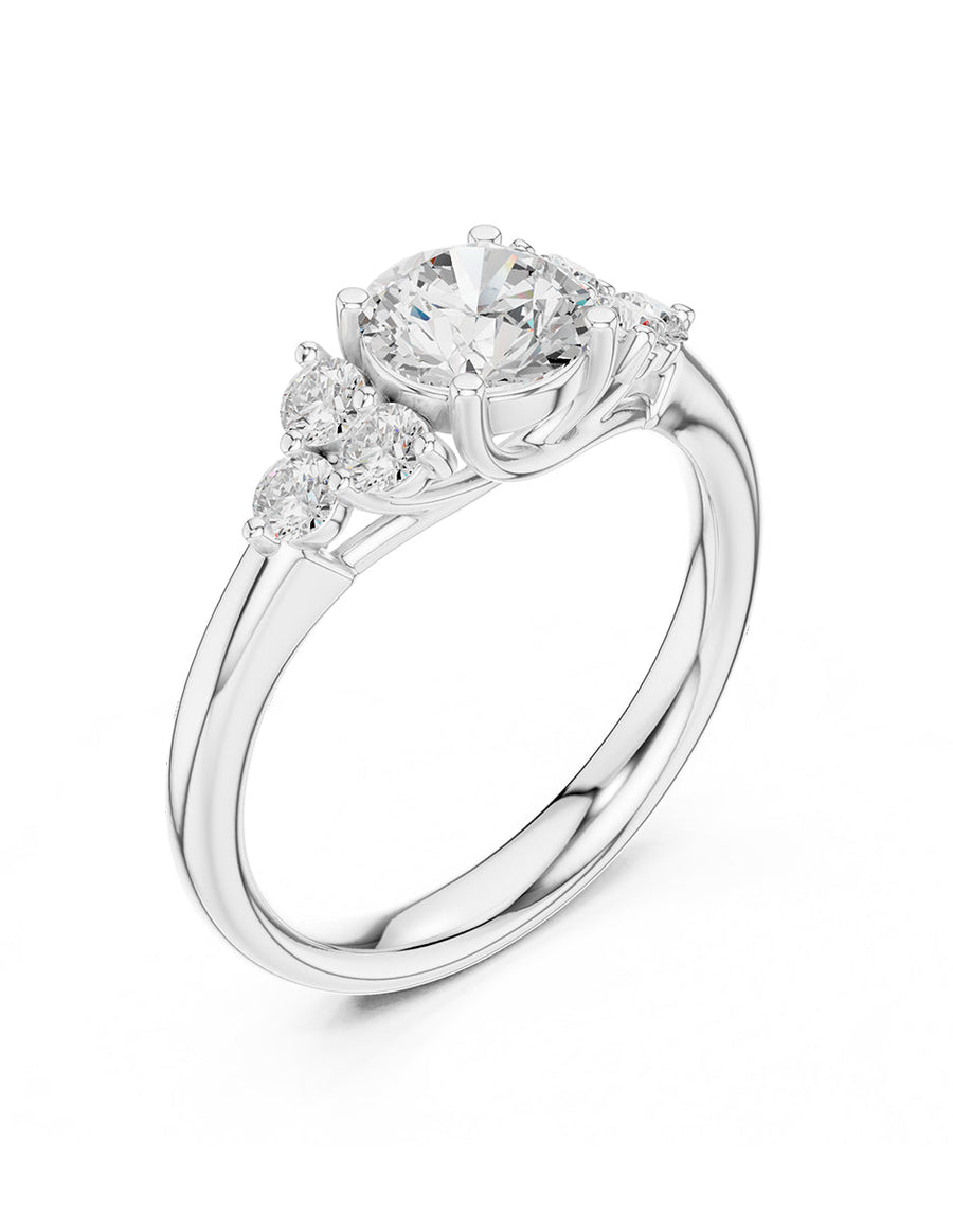 Anillo de compromiso - piedras laterales - AMORE268-RD-LG