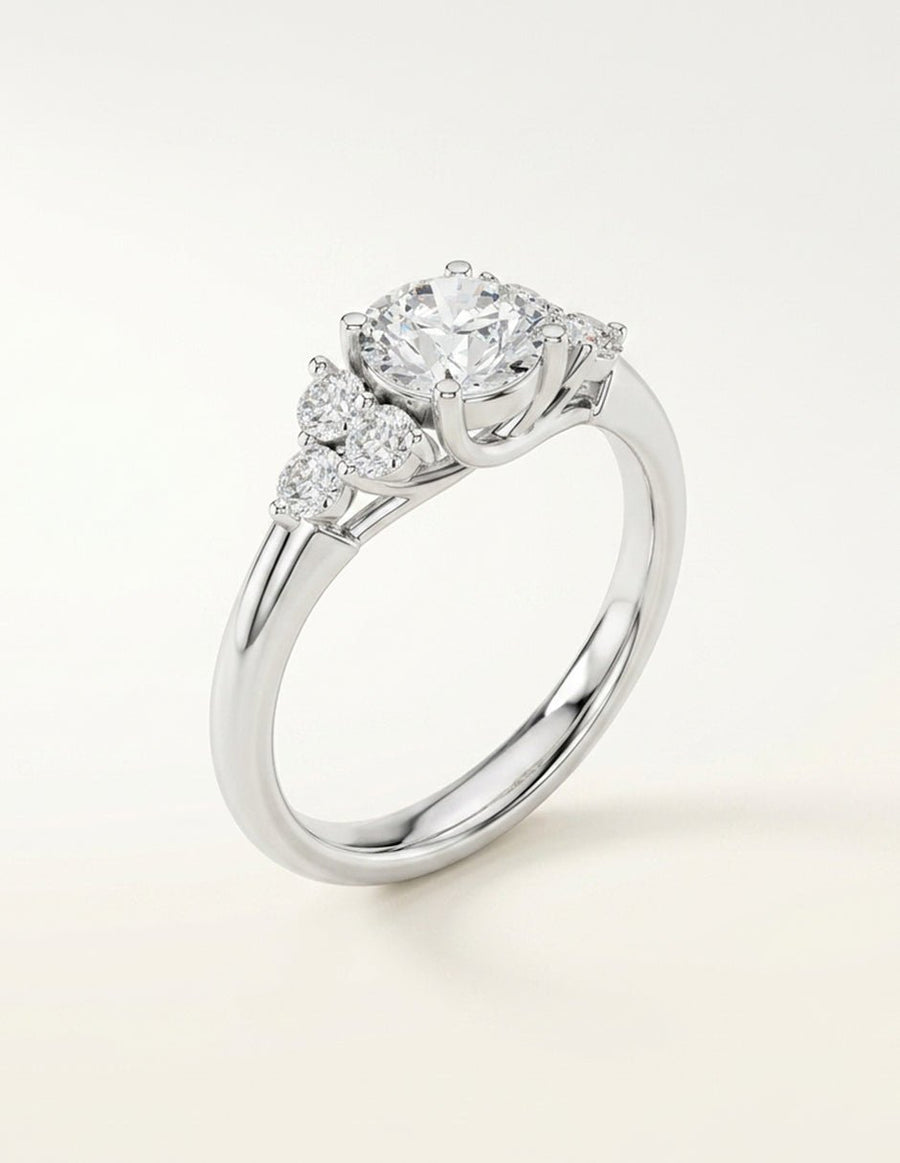 Anillo de compromiso - piedras laterales - AMORE268-RD-LG