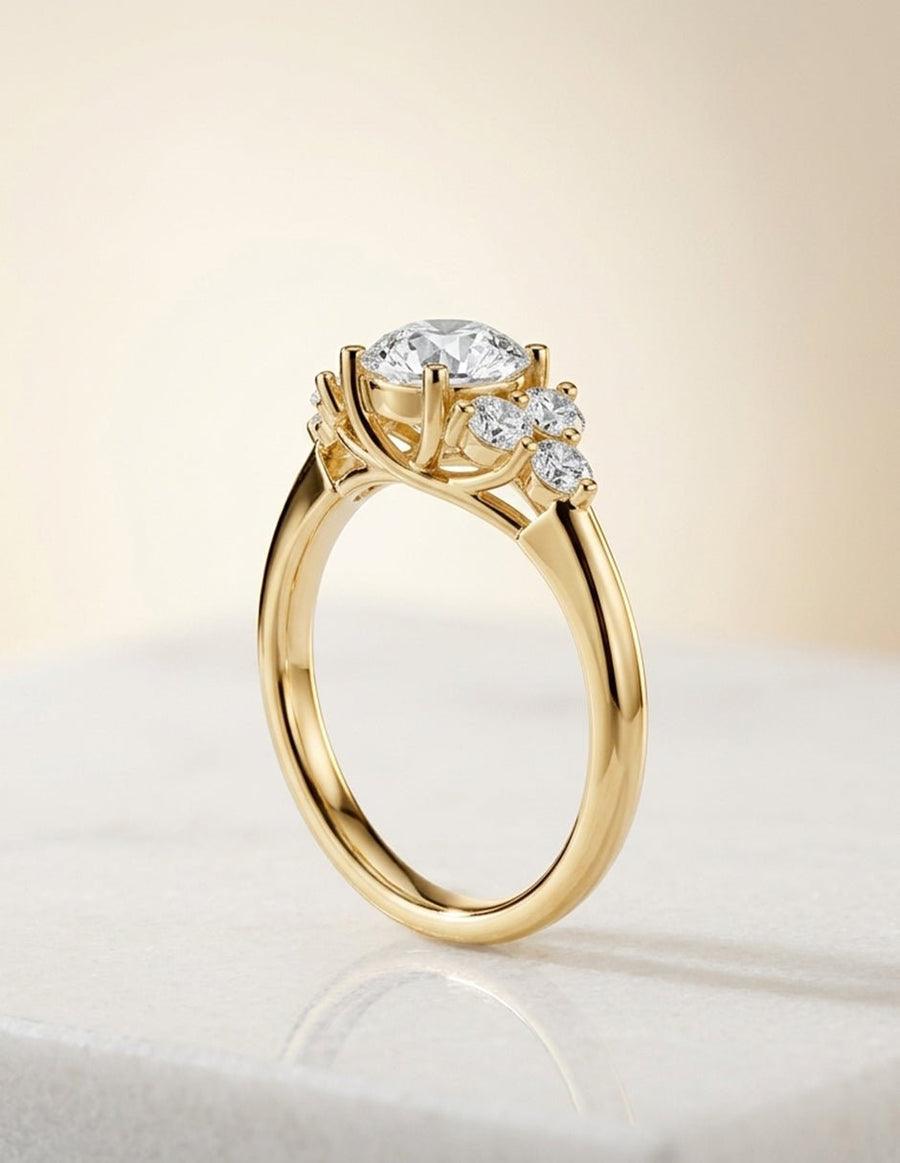 Anillo de compromiso - piedras laterales - AMORE268-RD-LG
