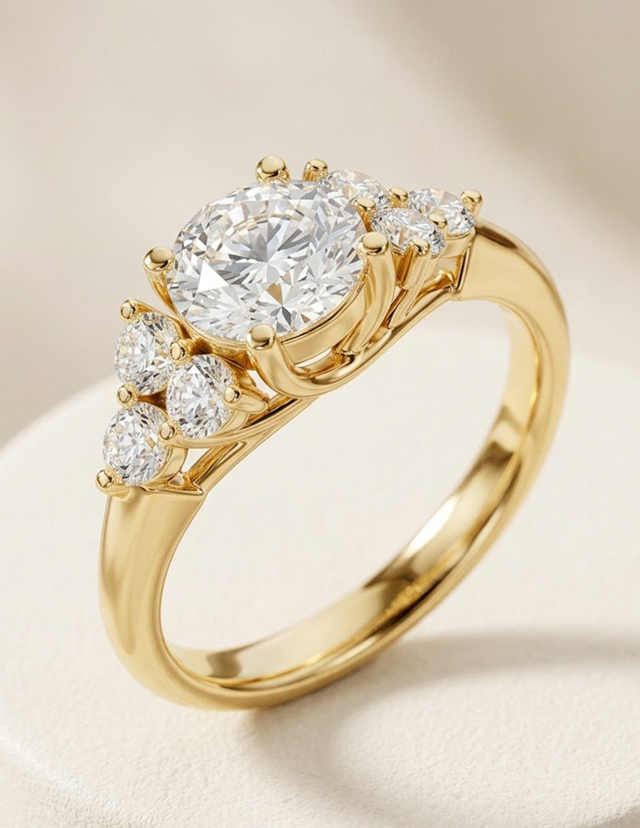 Anillo de compromiso - piedras laterales - AMORE268-RD-LG