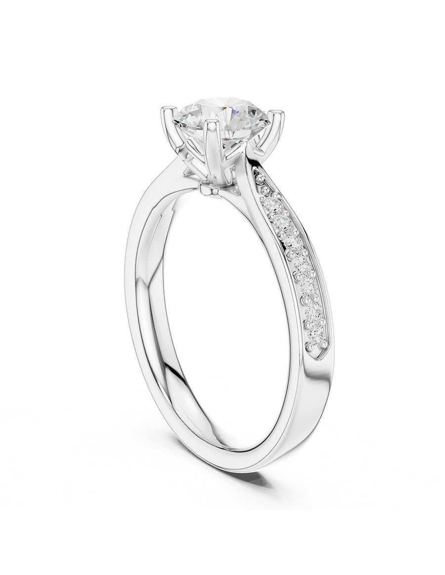 Anillo de compromiso - piedras laterales - AMORE269-RD-LG