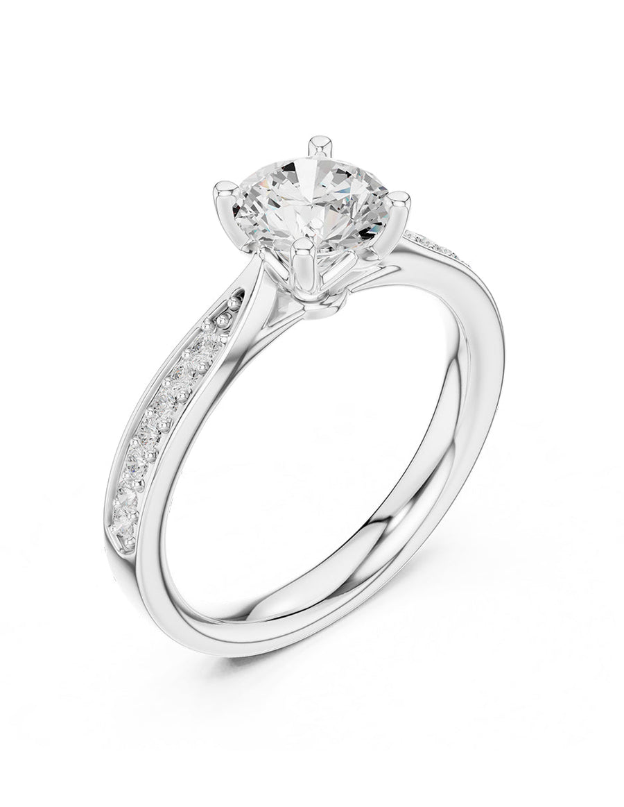 Anillo de compromiso - piedras laterales - AMORE269-RD-LG