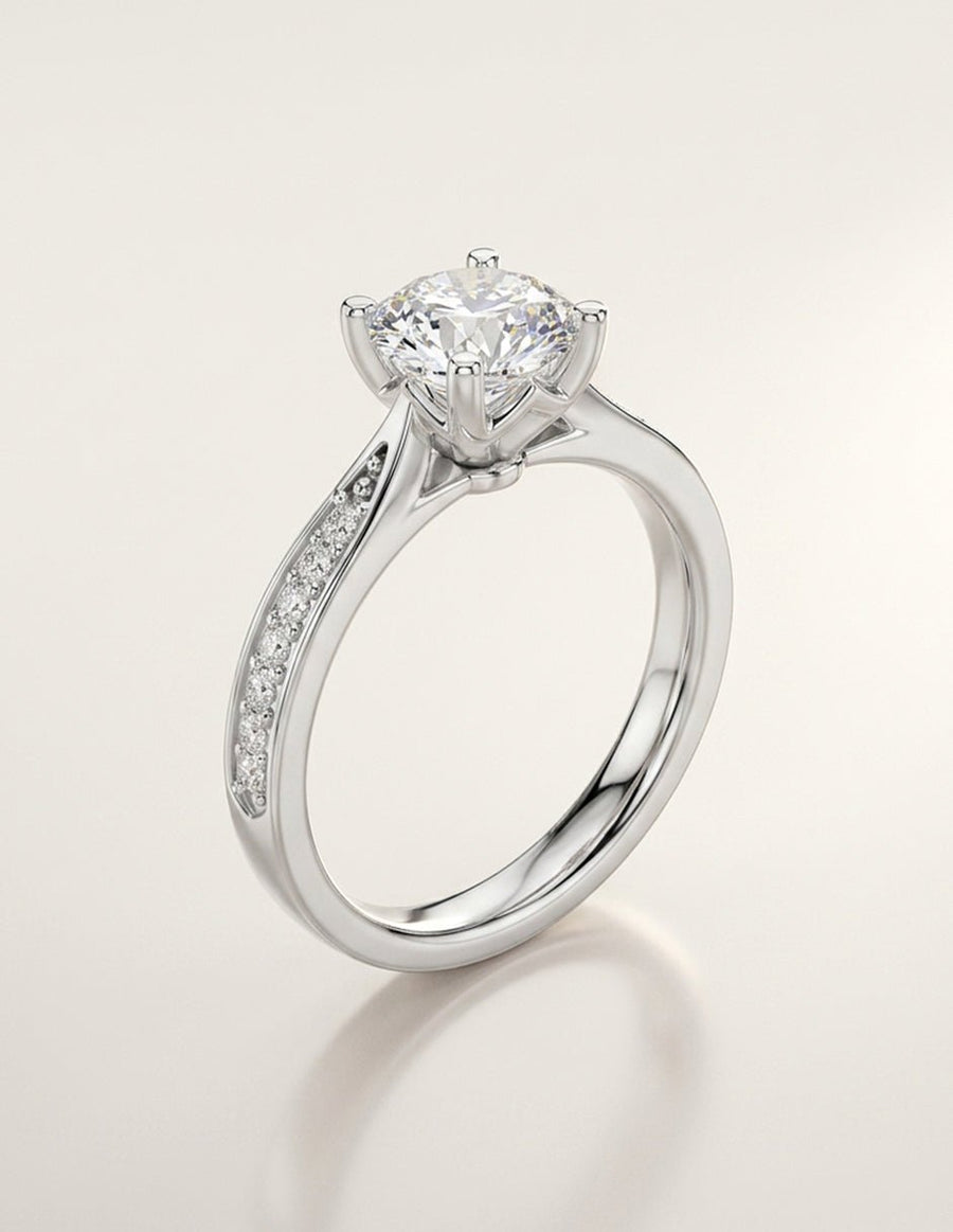 Anillo de compromiso - piedras laterales - AMORE269-RD-LG