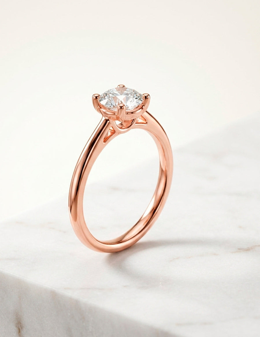 Anillo de Compromiso - solitario - AMORE27-RD-CZ
