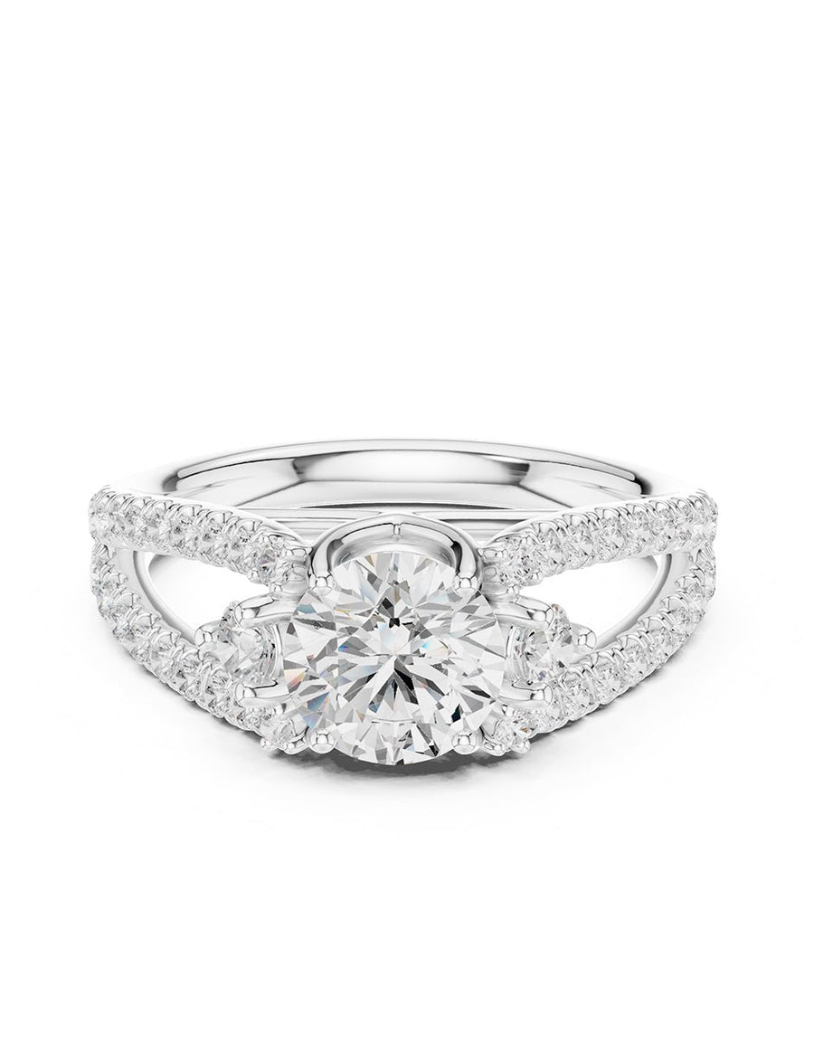 Anillo de compromiso - piedras laterales - AMORE270-RD-LG