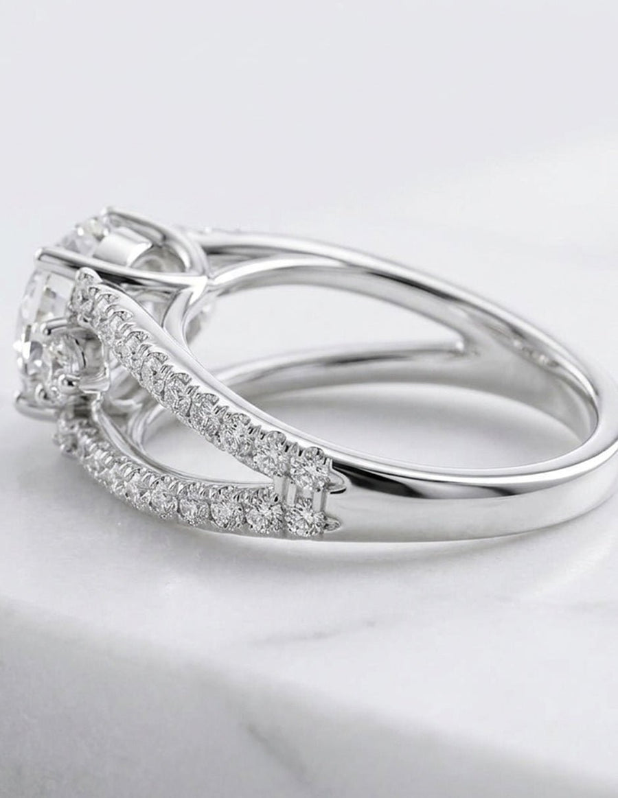 Montura para personalizar - piedras laterales - AMORE270-RD