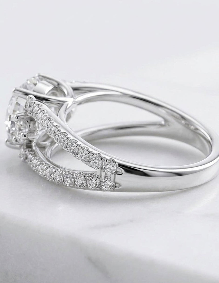 Anillo de compromiso - piedras laterales - AMORE270-RD-LG