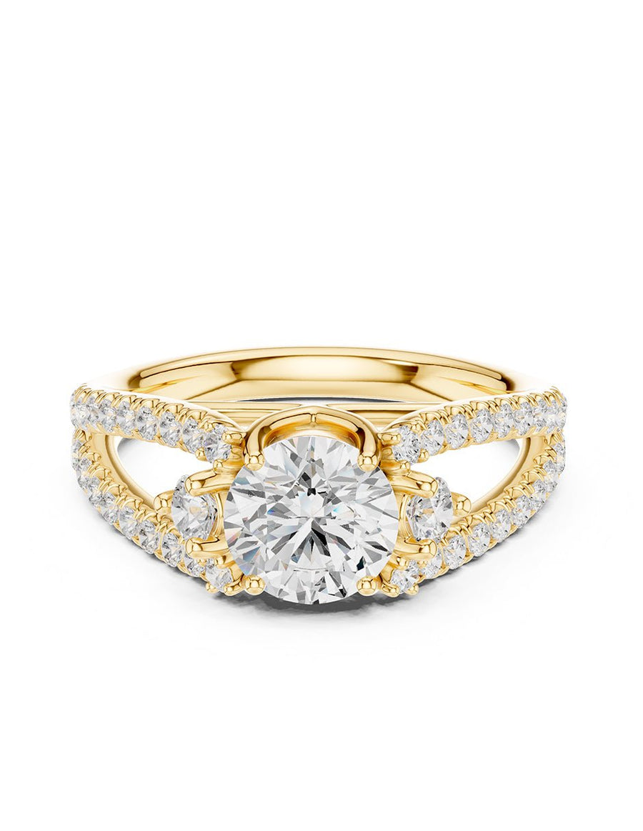 Anillo de compromiso - piedras laterales - AMORE270-RD-LG