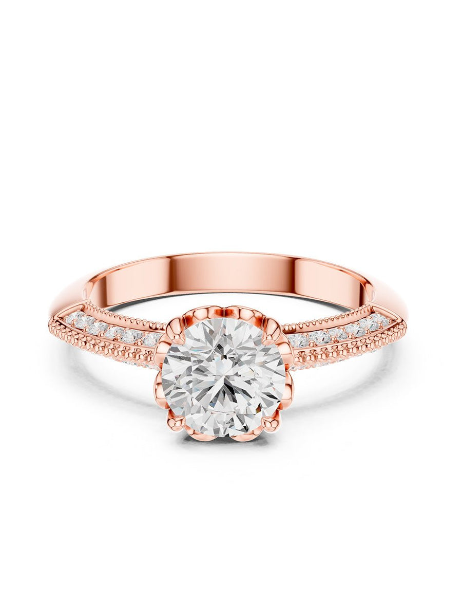 Anillo de compromiso - piedras laterales - AMORE271-RD-LG