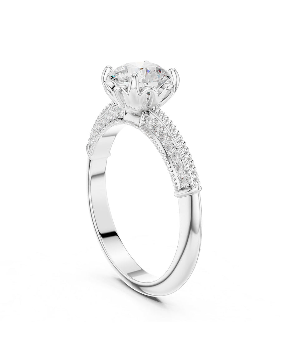 Anillo de compromiso - piedras laterales - AMORE271-RD-LG