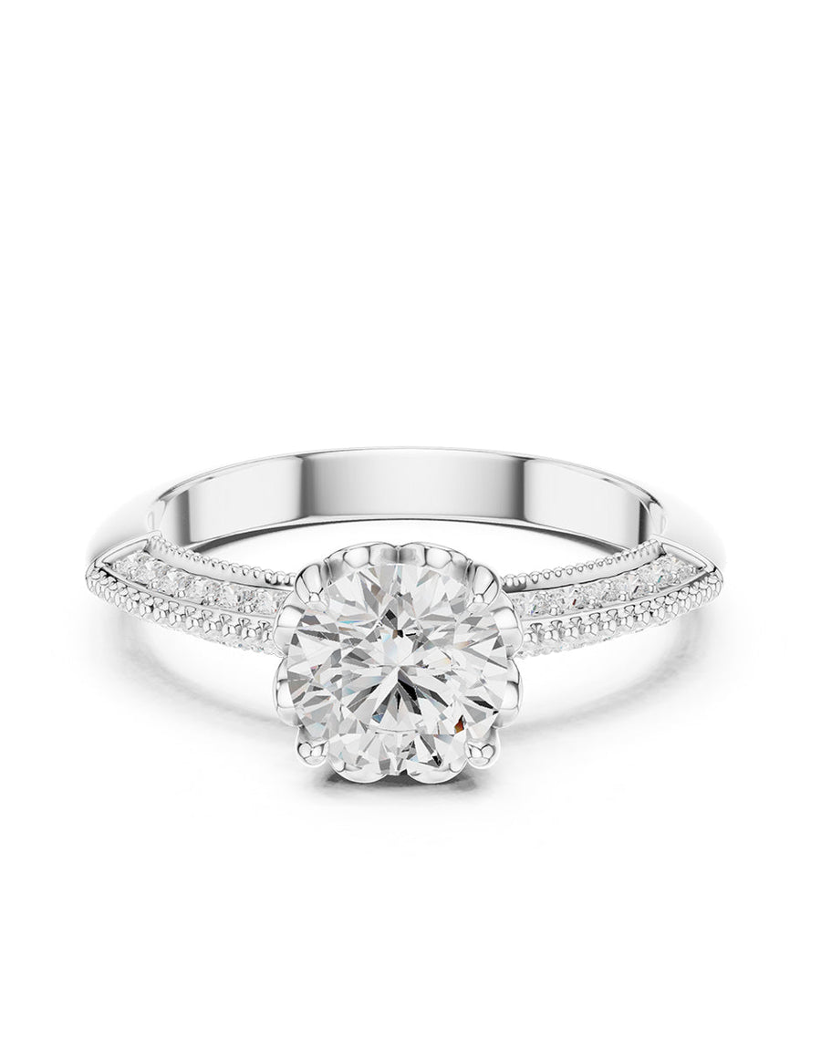 Anillo de compromiso - piedras laterales - AMORE271-RD-LG