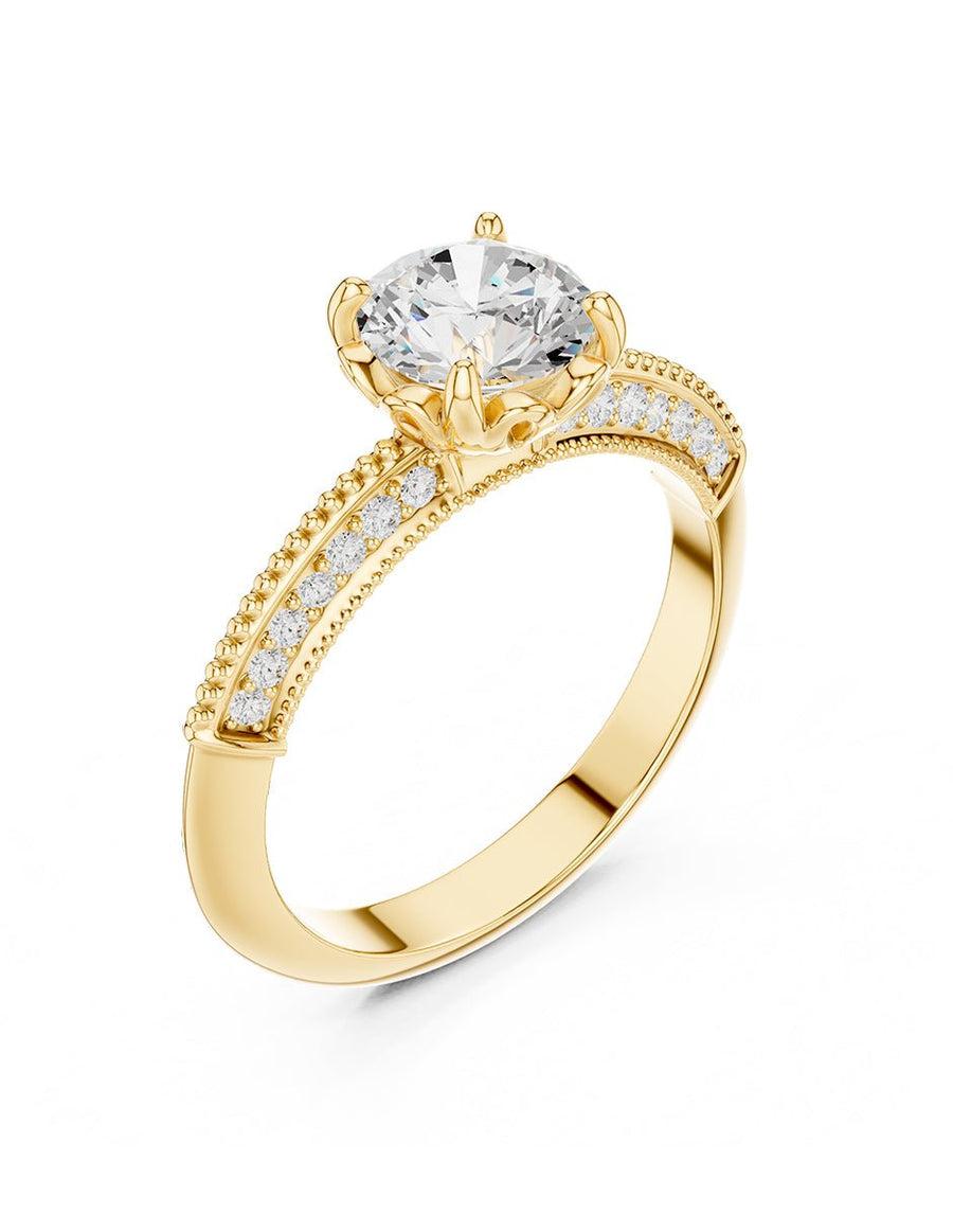 Anillo de compromiso - piedras laterales - AMORE271-RD-LG