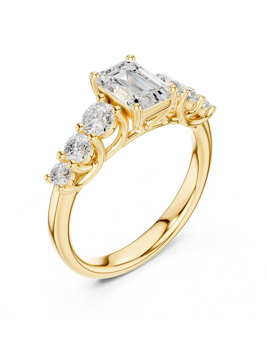 Anillo de compromiso - piedras laterales - AMORE272-EM-LG