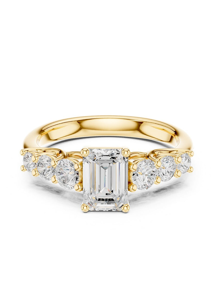 Anillo de compromiso - piedras laterales - AMORE272-EM-LG