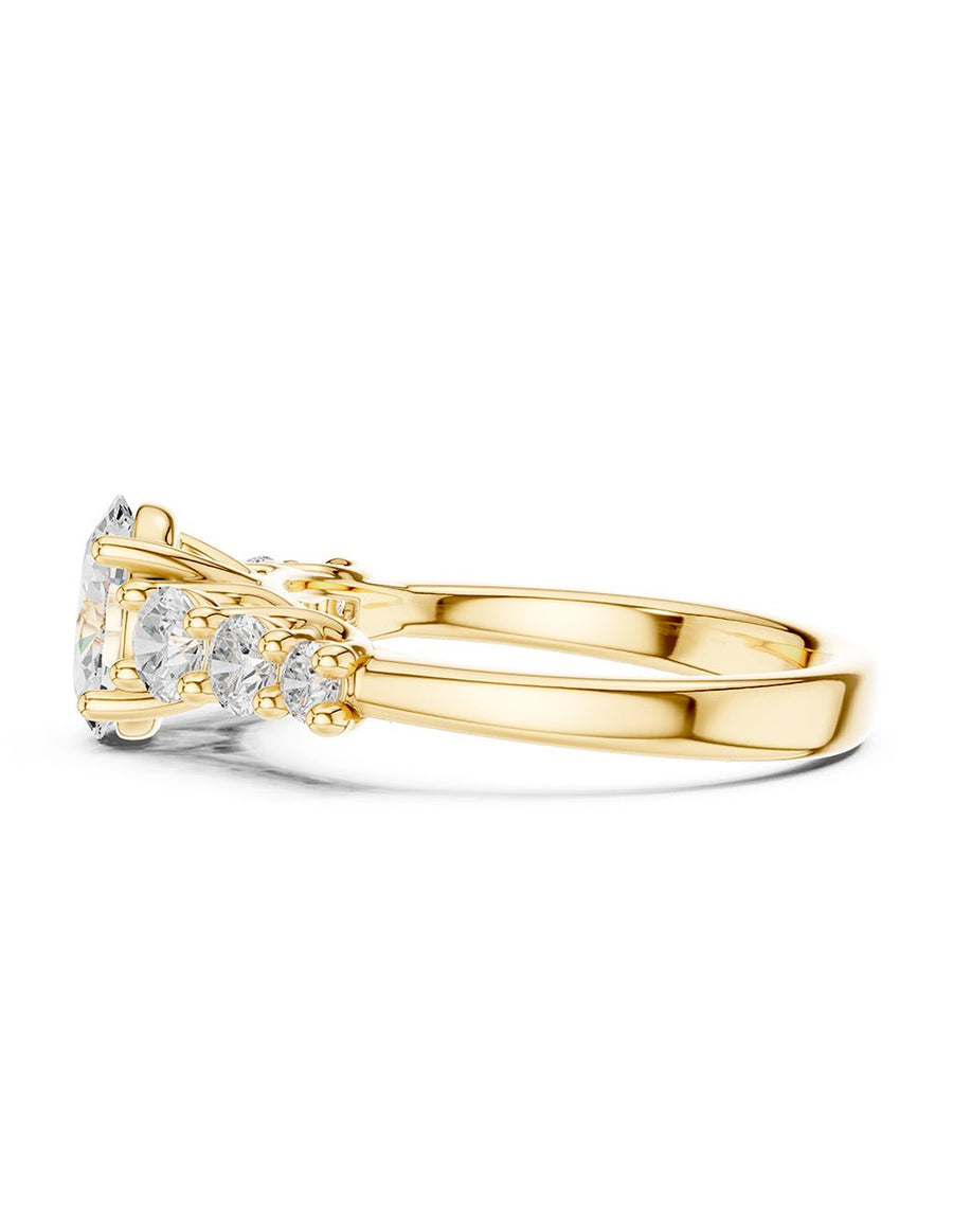 Anillo de compromiso - piedras laterales - AMORE272-OV-LG