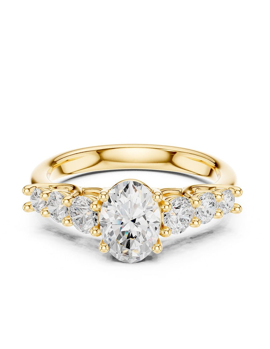 Anillo de compromiso - piedras laterales - AMORE272-OV-LG