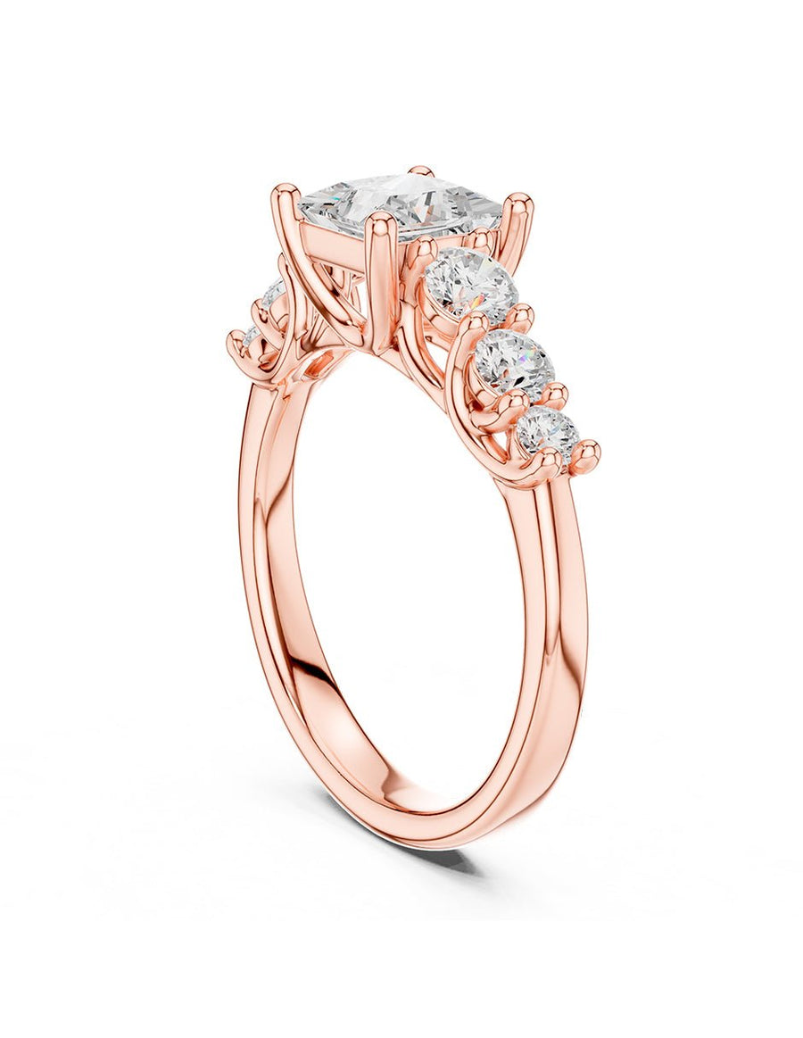 Anillo de compromiso - piedras laterales - AMORE272-PR-LG