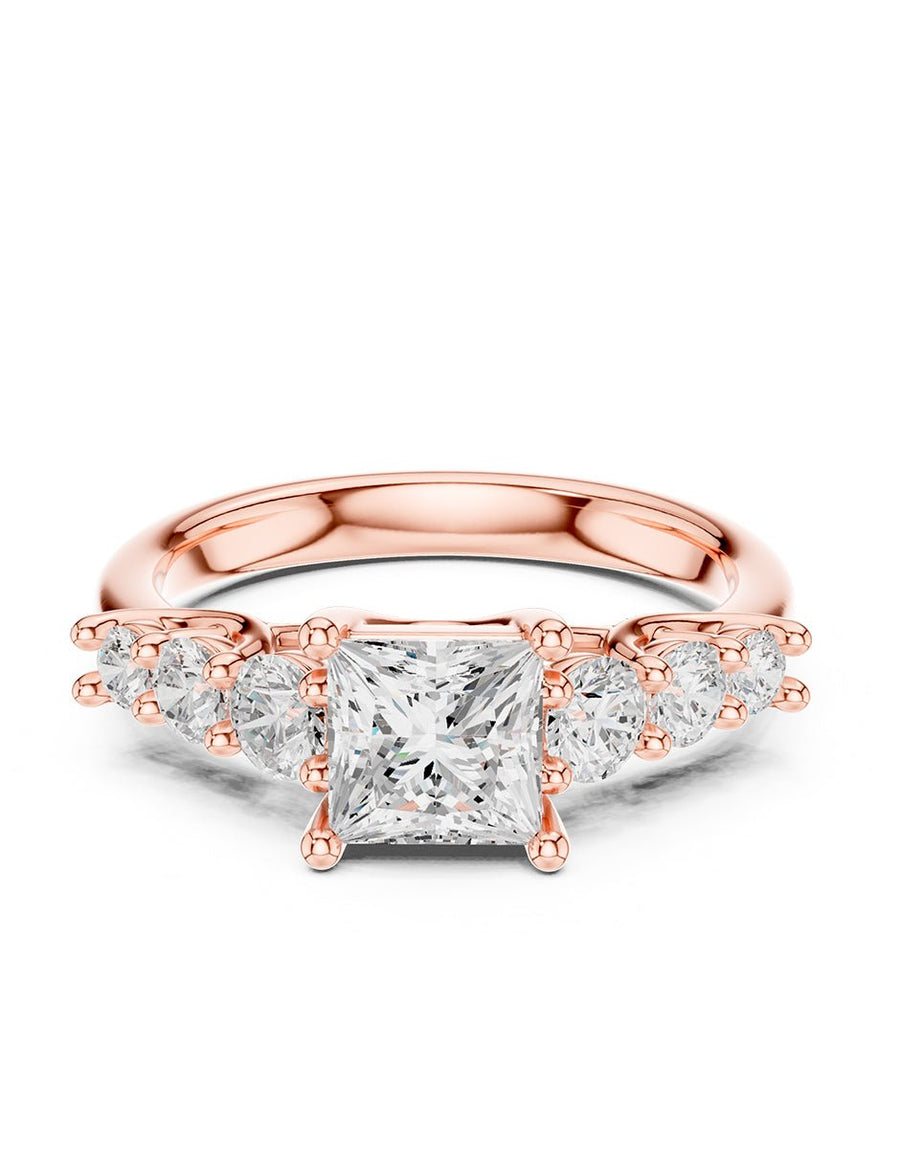 Anillo de compromiso - piedras laterales - AMORE272-PR-LG