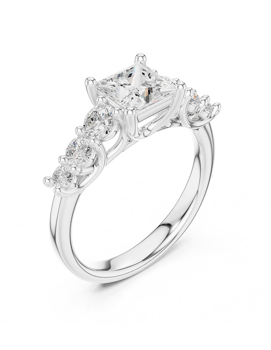 Anillo de compromiso - piedras laterales - AMORE272-PR-LG