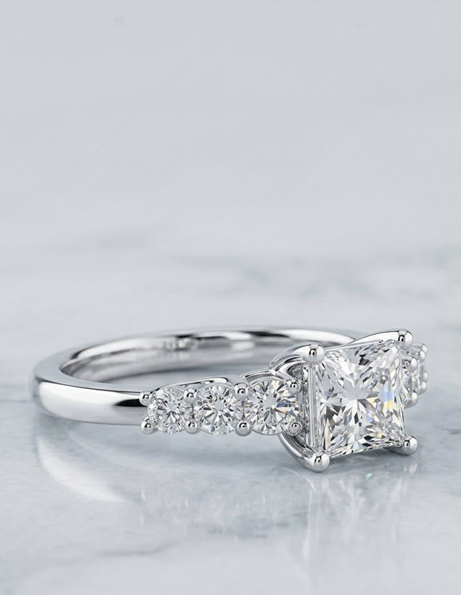 Anillo de compromiso - piedras laterales - AMORE272-PR-LG