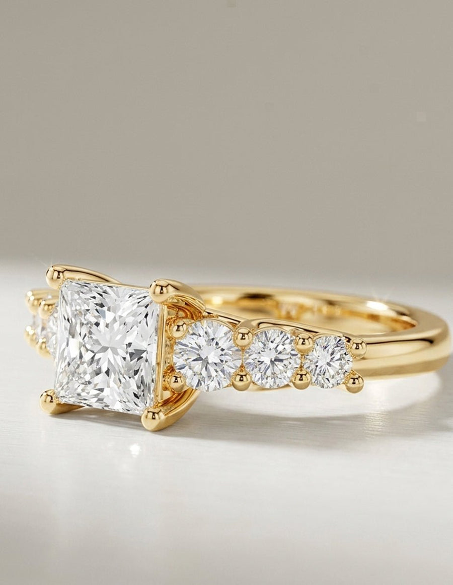 Anillo de compromiso - piedras laterales - AMORE272-PR-LG