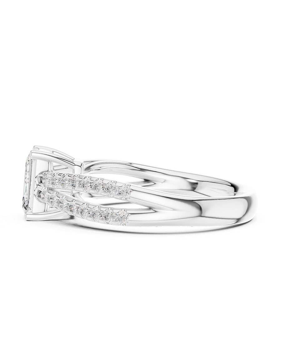 Anillo de compromiso - piedras laterales - AMORE273-EM-LG
