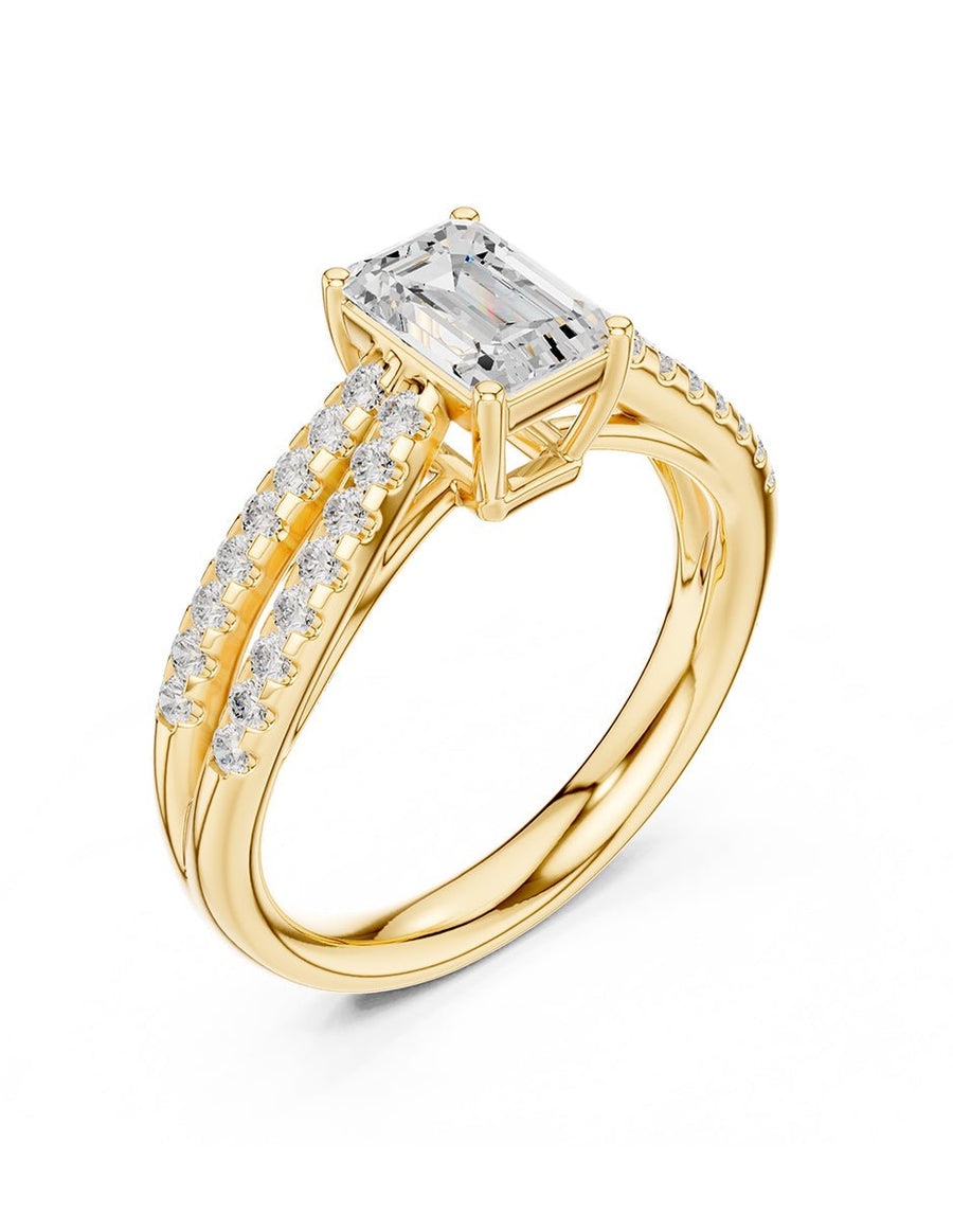 Anillo de compromiso - piedras laterales - AMORE273-EM-LG