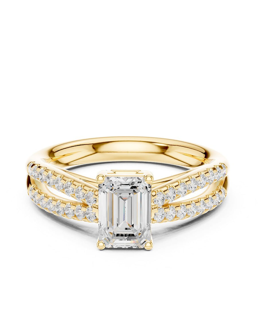 Anillo de compromiso - piedras laterales - AMORE273-EM-LG