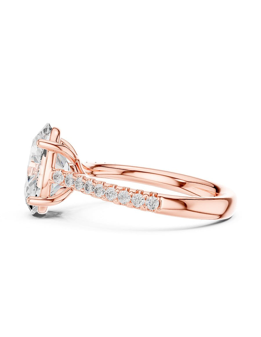 Anillo de compromiso - piedras laterales - AMORE274-OV-LG