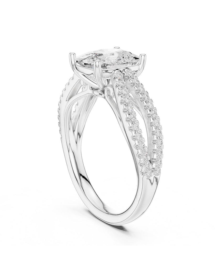 Anillo de compromiso - piedras laterales - AMORE276-CU-LG