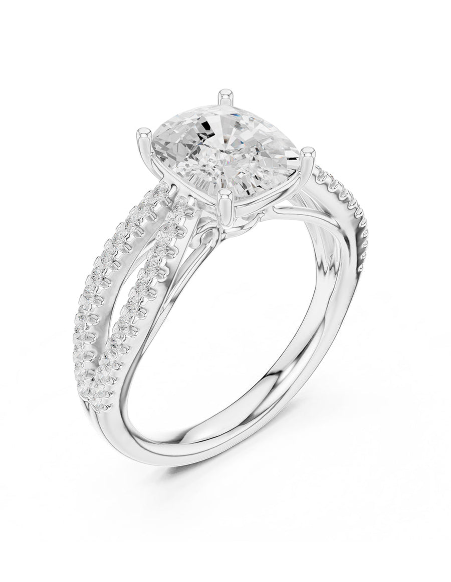 Anillo de compromiso - piedras laterales - AMORE276-CU-LG