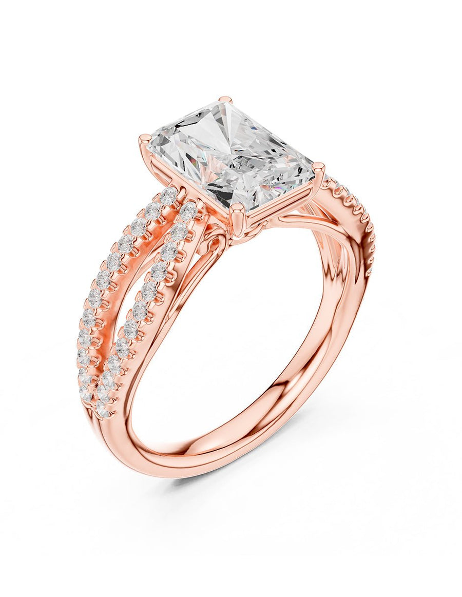 Anillo de compromiso - piedras laterales - AMORE276-EM-LG
