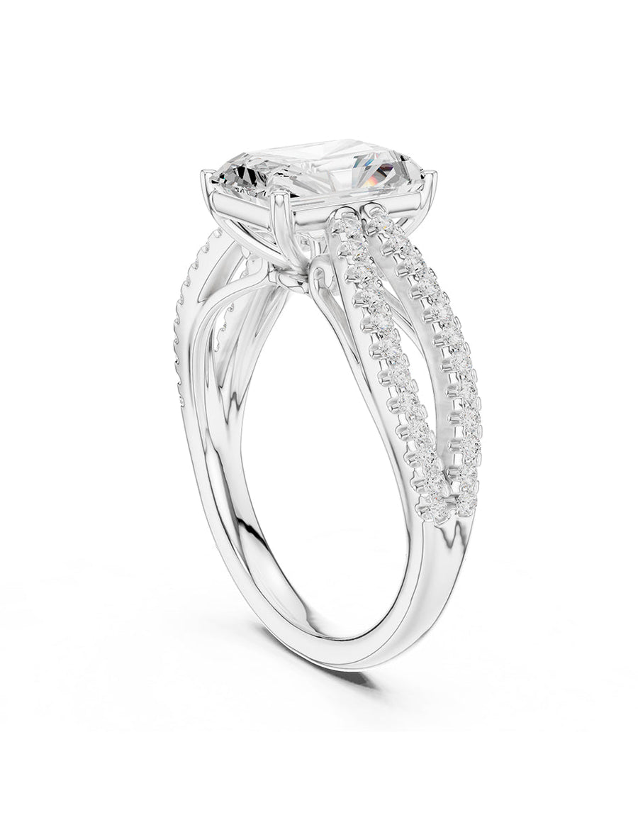 Anillo de compromiso - piedras laterales - AMORE276-EM-LG