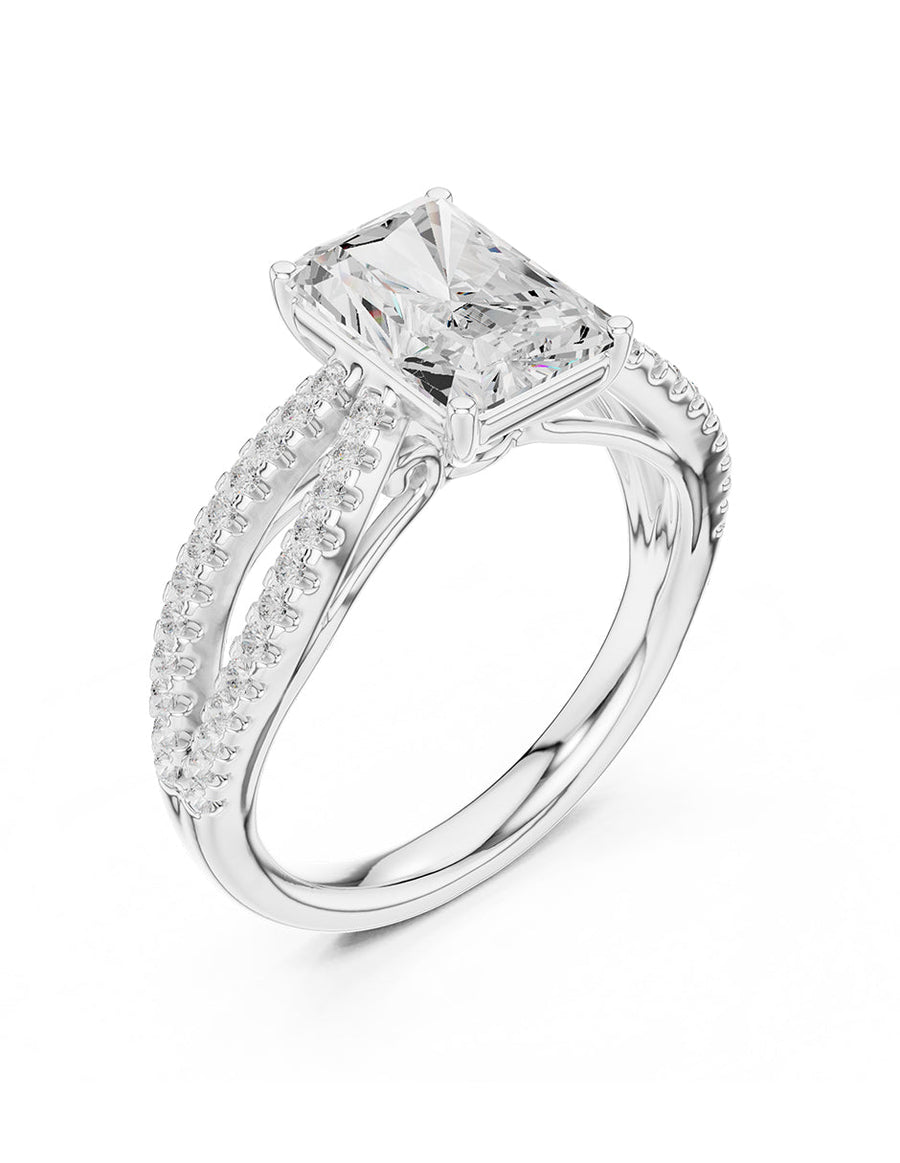 Anillo de compromiso - piedras laterales - AMORE276-EM-LG
