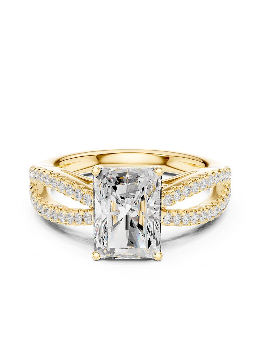 Anillo de compromiso - piedras laterales - AMORE276-EM-LG