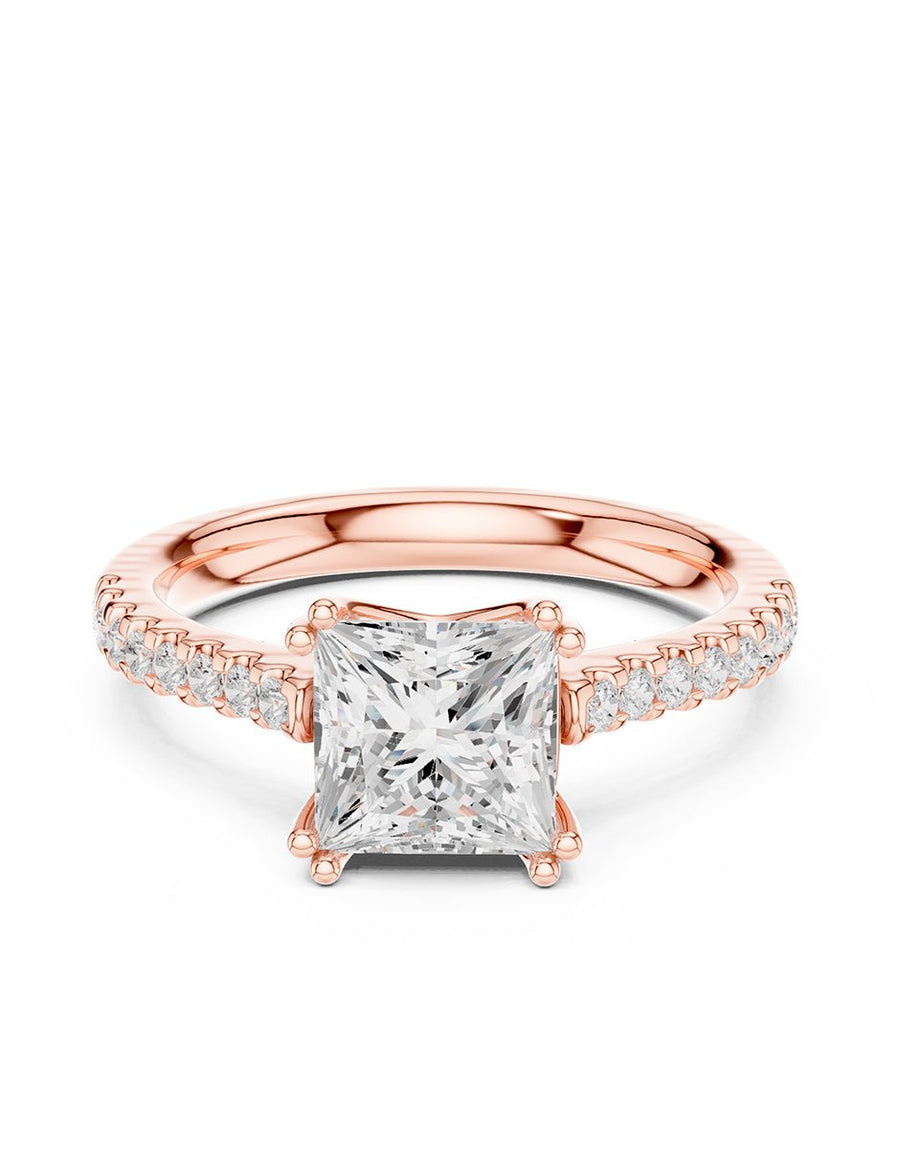 Anillo de compromiso - piedras laterales - AMORE277-PR-LG