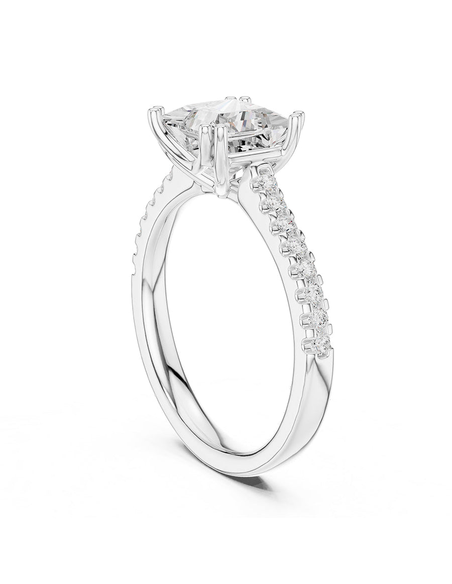 Anillo de compromiso - piedras laterales - AMORE277-PR-LG