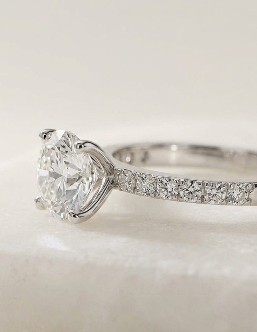 Anillo de compromiso - piedras laterales - AMORE278-RD-LG