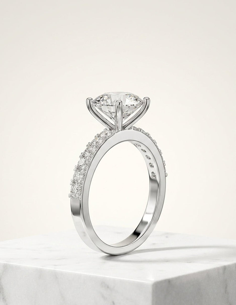 Anillo de compromiso - piedras laterales - AMORE278-RD-LG