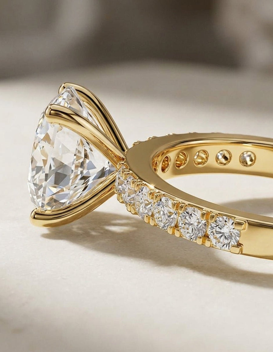 Anillo de compromiso - piedras laterales - AMORE278-RD-LG